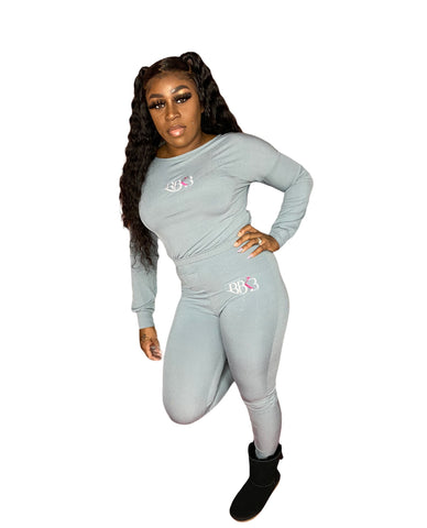 Grey BodyByKB Two Piece Flight Set